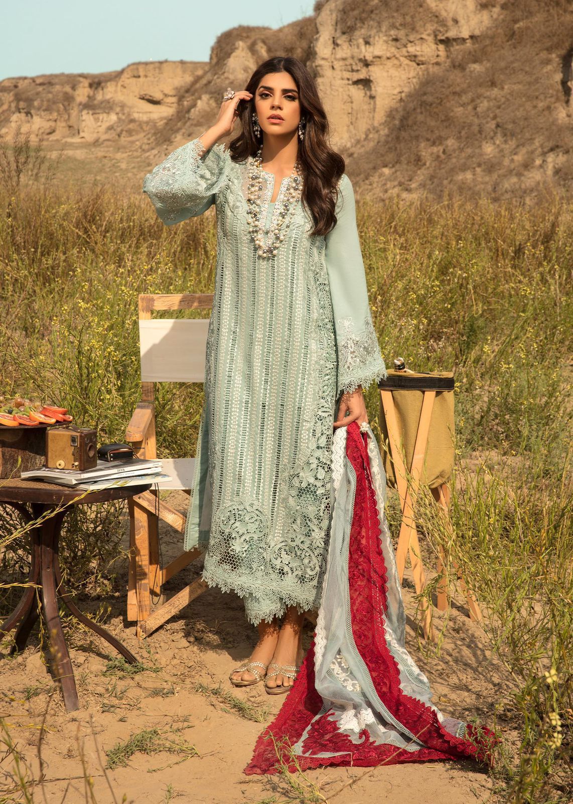 Chikankari Embroidered
