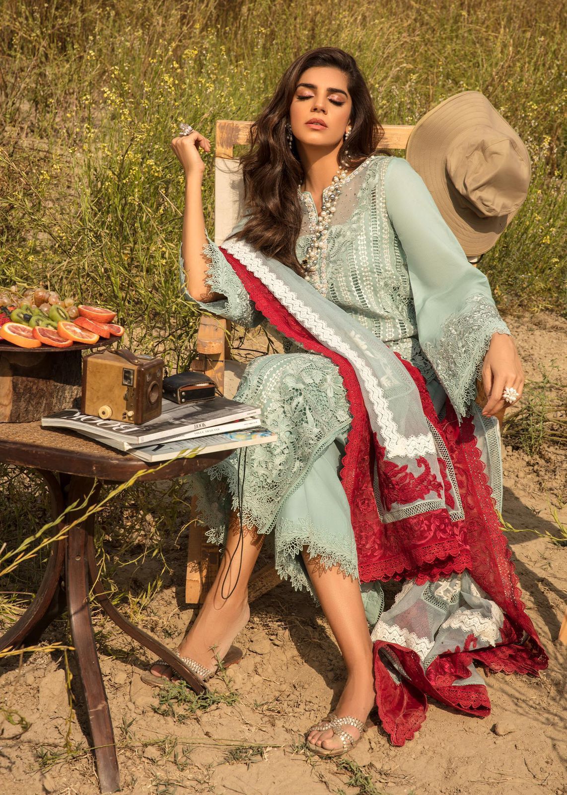 Chikankari Embroidered