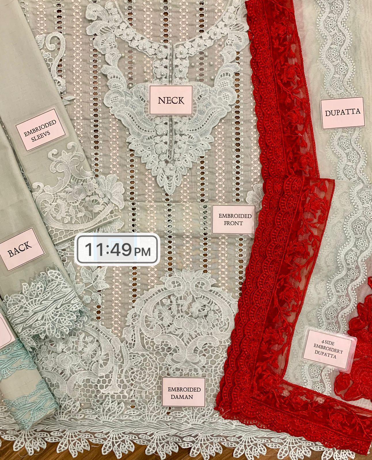Chikankari Embroidered